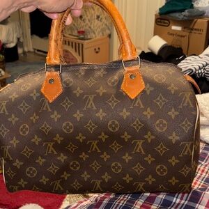 Vintage Louis Vuitton Brown and Tan Monogram Satchel